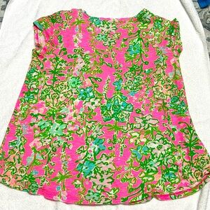 Lilly Pulitzer, short sleeve, large, adorable pink and green